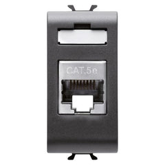 Corus - Matte/Satin Black RJ45 PC Socket 1 Module
