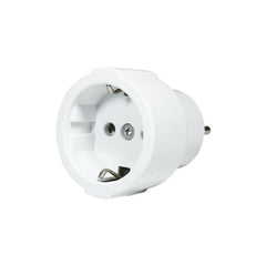 Permanent adapter from German outlet to Israeli outlet, standard three-pin, white