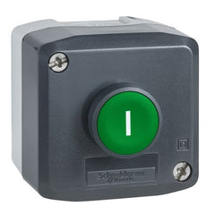 Box + green button XALD102 1NO