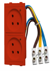 Pair of red power sockets for box ..-D