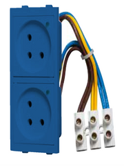 Pair of blue power sockets for box ..-D