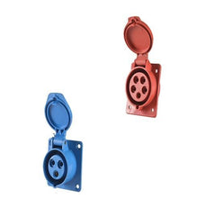 CEE straight socket for panel - optional