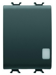 Korus-Lighted Cross Switch 2 Module Matte/Satin Black