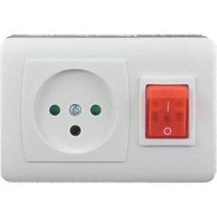 NK double-pole socket + circuit breaker