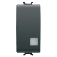 Korus - Illuminated Single Switch 1 Module Matte/Satin Black