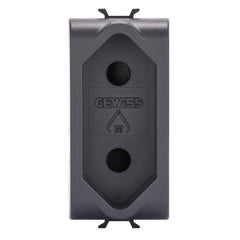 Korus - Israeli two-pin socket, matte/satin black, 16A, standard