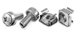 Screw + washer + cage nut set M6