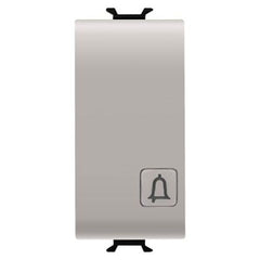 Koros - Illuminated doorbell button 1 module, matte/satin beige color