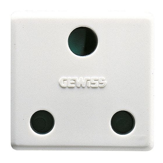 British socket round pin 16A white GW