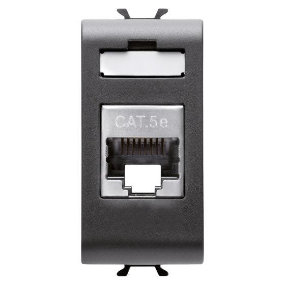 Corus - Matte/Satin Black RJ45 PC Socket 1 Module