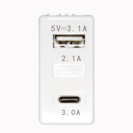 Charger 1 model Guvis 5V/3.1A SYSTEM with Type C+USB A inputs