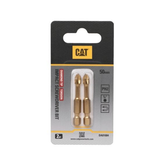 Pair of Phillips PH2X50 bits for CAT impact screwdriver