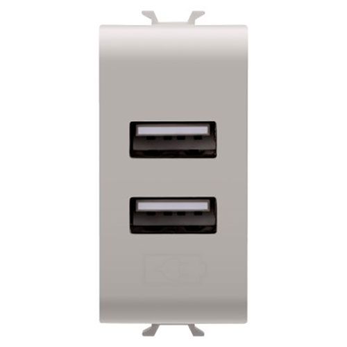Corus - Dual USB Socket 1 Module -2.1A Silk Beige Color