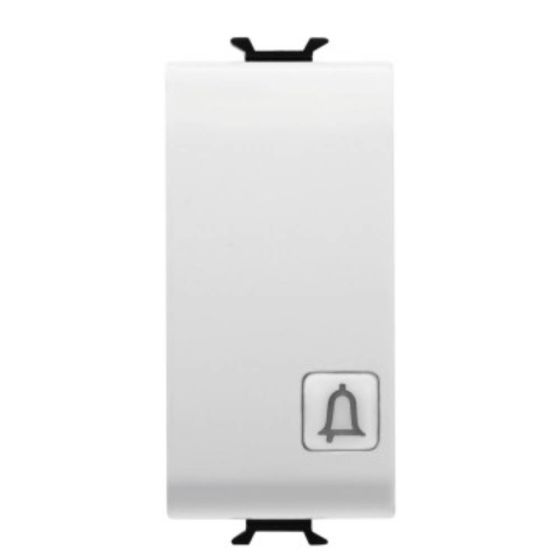 Koros Illuminated Doorbell Button 1 Module Silk/Satin White