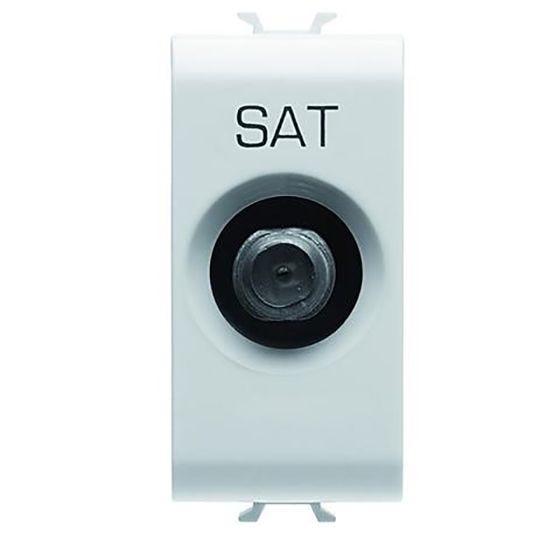 Koros - Direct female TV socket 1 module, glossy white, original
