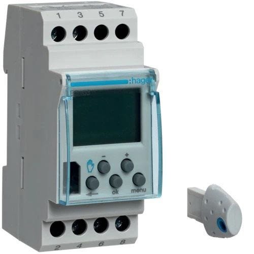 HAGER Electronic Digital Clock Channel 1 Daily/Weekly Programmable