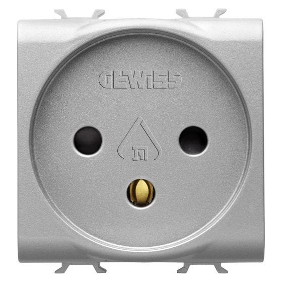Korus-Israeli power outlet 2 module glossy titanium
