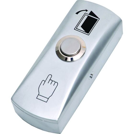 Metal door opener button, narrow, NO/COM