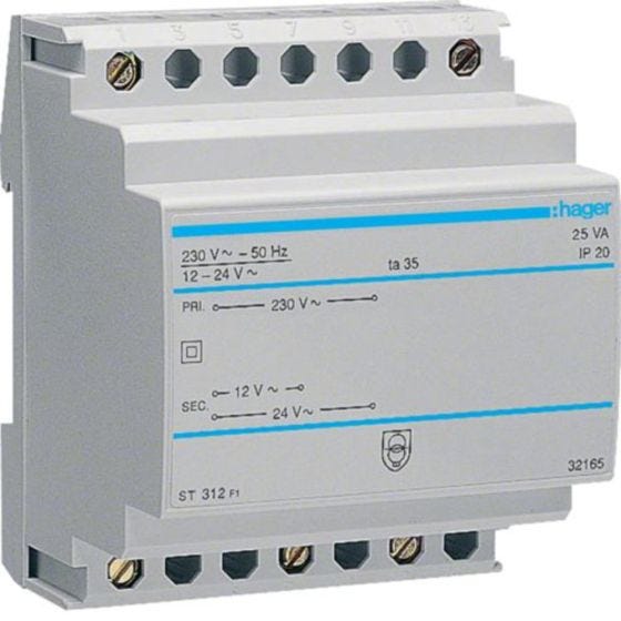 Transformer on a busbar 230/24/25VA model ST312