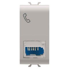 Israeli telephone socket 1 module, matte/satin beige color