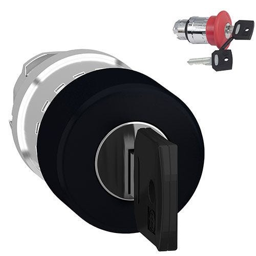 Mushroom head button + key ZB4BS944