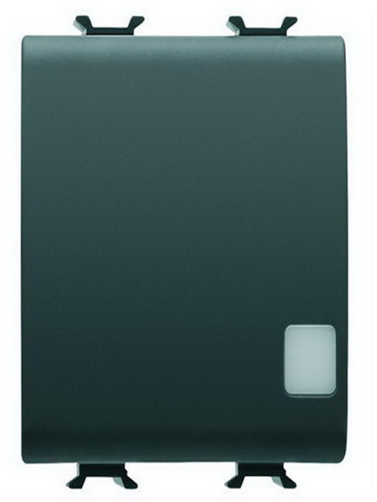 Korus-Lighted Cross Switch 2 Module Matte/Satin Black