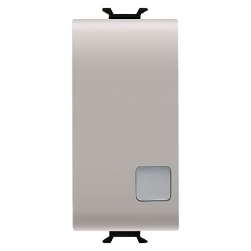 Illuminated button - can be illuminated 1 module, matte/satin beige color