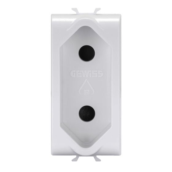 Korus - Israeli two-pin socket 16A standard glossy white