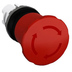 Mushroom head push button, round release, 40 mm, red