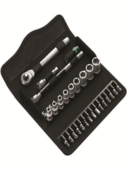 Set of 28 sockets "D1/4 + WERA pressing ratchet