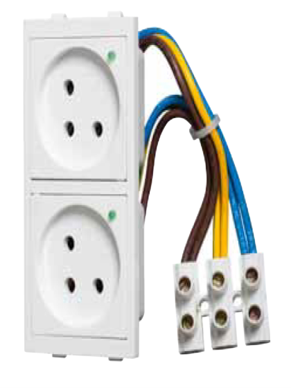Pair of white power sockets for box ..-D
