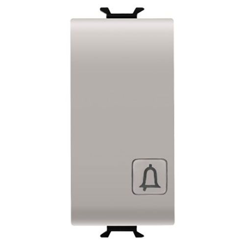 Koros - Illuminated doorbell button 1 module, matte/satin beige color