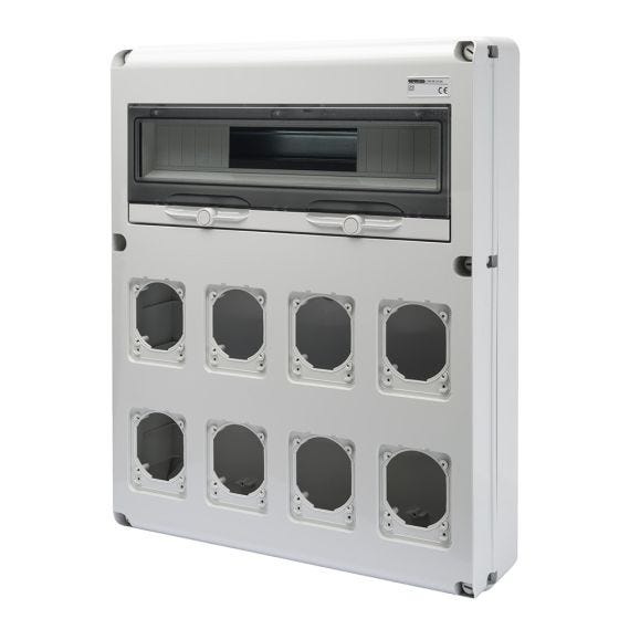 20-module panel for 8 outlets (without grounding strip 3940412B)