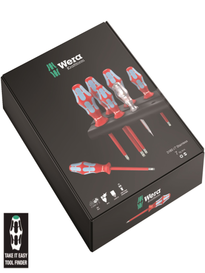 Set of 7 insulated stainless steel screwdrivers WERA 3160I/7 1000V