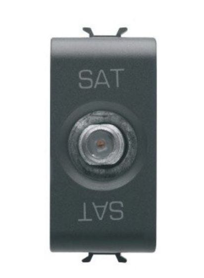 Corus - Female Direct 1 Module Matte/Satin Black TV Socket